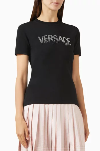 Crystal-embellished Logo T-shirt in Cotton-jersey