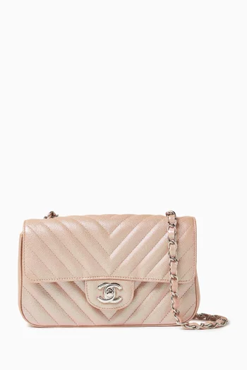 Quilted Flap-over Crossbody Bag in Leather
