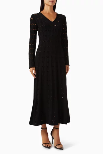 Rhiannon Pointelle Maxi Dress in Viscose Blend
