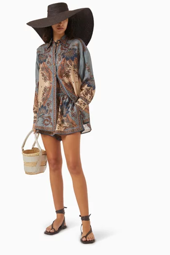 Ascension Printed Shorts in Silk