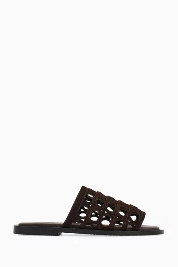 Gancini Sandals in Suede