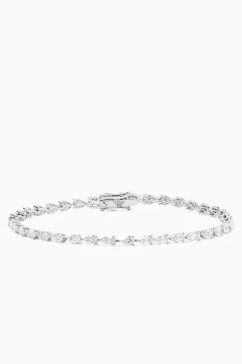 Pear-shaped Diamond Tennis Bracelet in 18kt White Gold