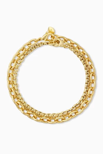 The Chain Reaction Bracelet Duo in Gold-plated Metal, Set of 2