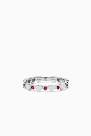 Lit Sapphire Ring in 18kt White Gold