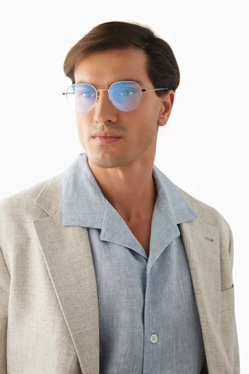 Oval Clip-on Sunglasses in Metal