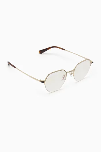 Oval Clip-on Sunglasses in Metal