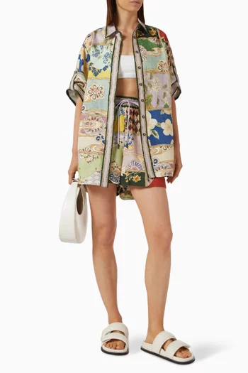Bianca Printed Shirt in Linen