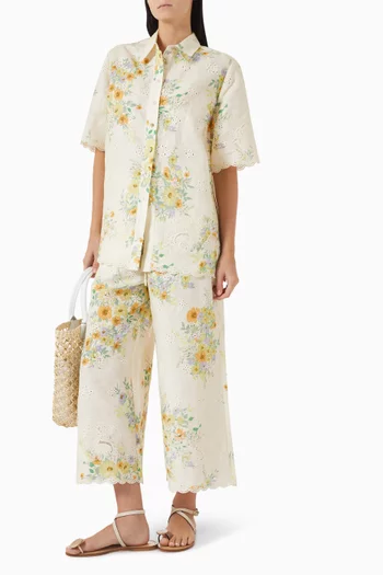 Juliette Broderie Anglaise Shirt in Linen