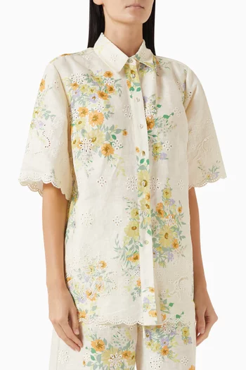 Juliette Broderie Anglaise Shirt in Linen