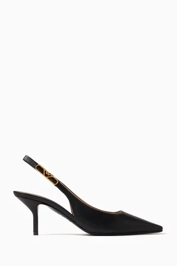 Eagle Plate 65 Slingback Pumps in Nappa Leather