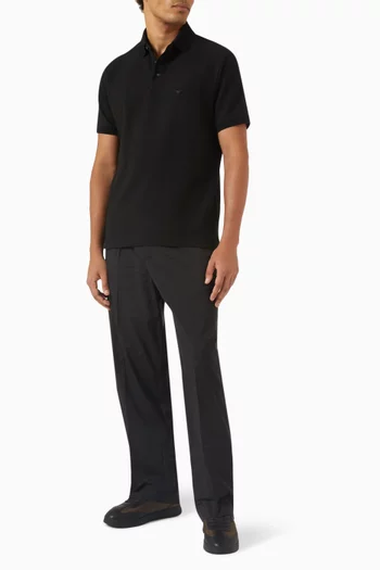 Micro Eagle Logo Polo Shirt in Cotton