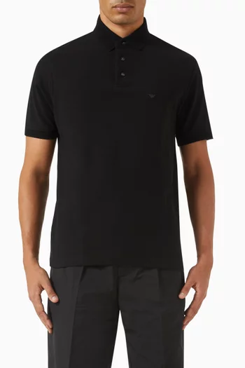 Micro Eagle Logo Polo Shirt in Cotton