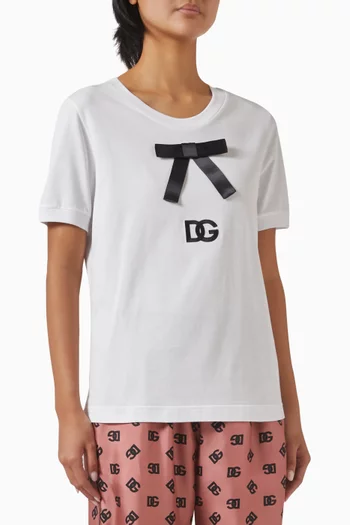 DG Logo Bow T-shirt in Cotton