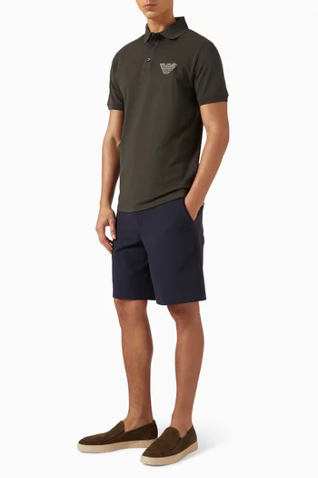 Macro Logo Polo T-shirt in Cotton