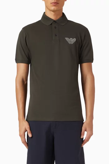 Macro Logo Polo T-shirt in Cotton