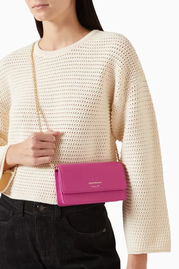 Mini Wallet on Chain in Grained Leather
