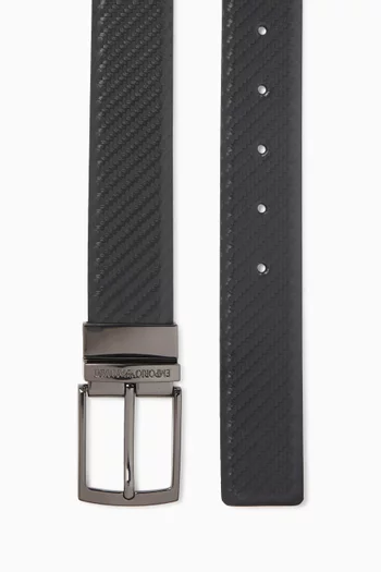 Reversible Embossed Belt in Leather