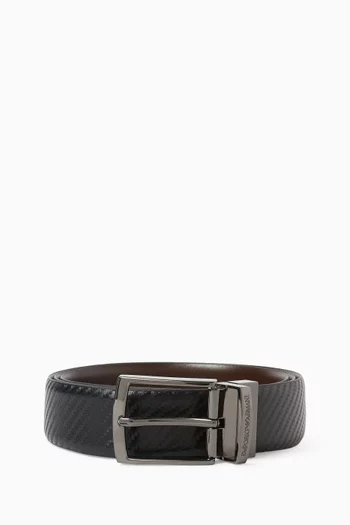 Reversible Embossed Belt in Leather