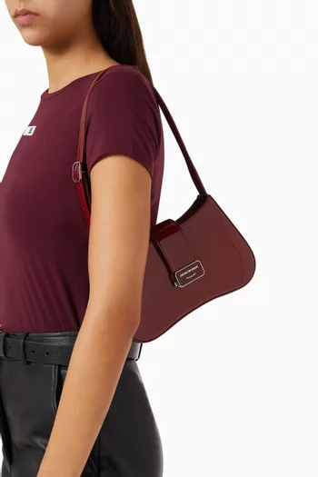 Hobo Shoulder Bag in Patent Faux Leather