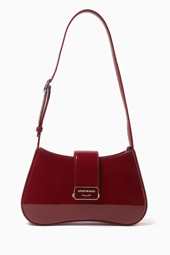 Hobo Shoulder Bag in Patent Faux Leather