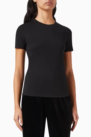 Eyelet T-shirt in Cotton