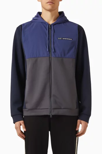 Athletic Colour-block Hoodie in Nylon-blend