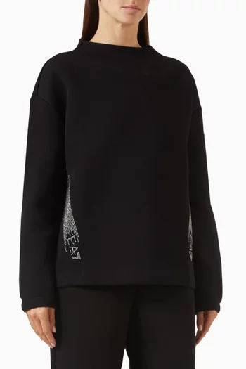 Rhinestone-embellished Logo Sweatshirt