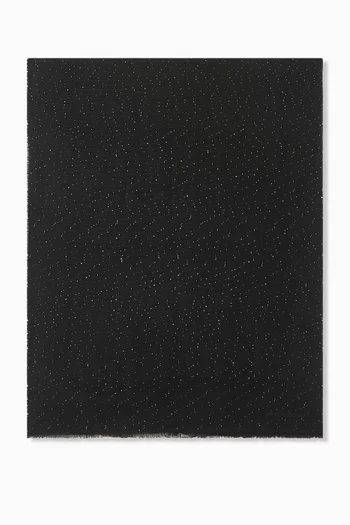 Sequin-embellished Scarf in Wool Blend