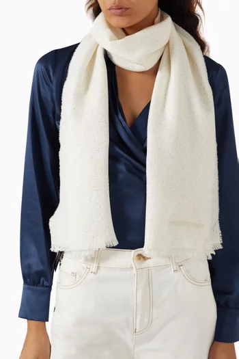 Sequin-embellished Scarf in Wool Blend
