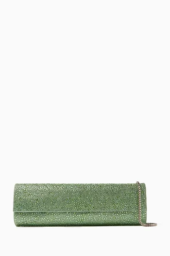 Crystal-Barrel Clutch Bag in Leather