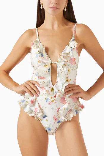 Lucky Waterfall Frill One-piece Swimsuit