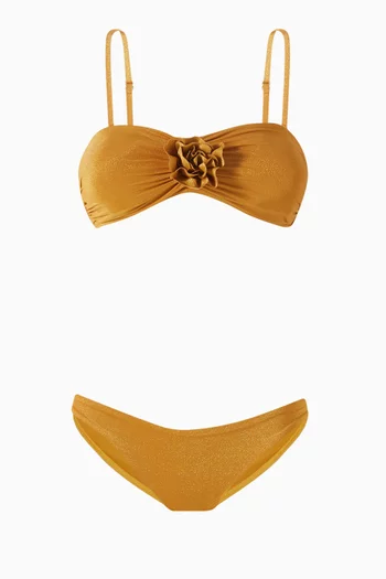 Lucky Bandeau Flower Bikini Set