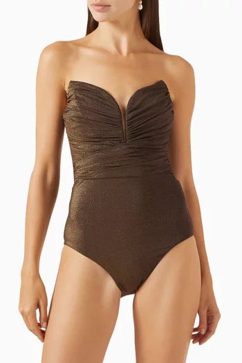 Lucky Draped One-piece Swimsuit