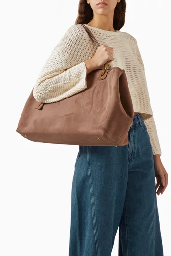Extra large MyEA Tote Bag in Faux Suede