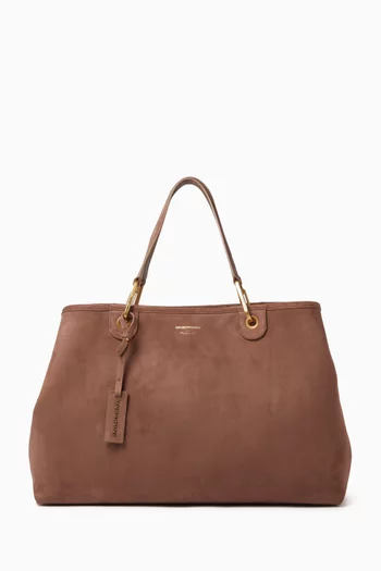 Extra large MyEA Tote Bag in Faux Suede
