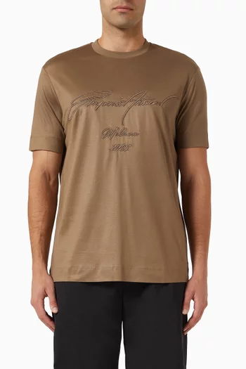 Logo-embroidered T-shirt in Lyocell-blend Jersey