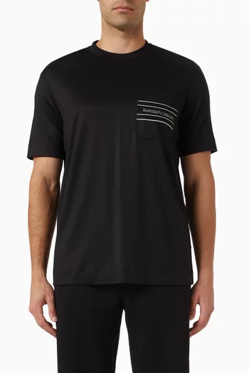 Logo-tape T-shirt in Lyocell-blend Jersey