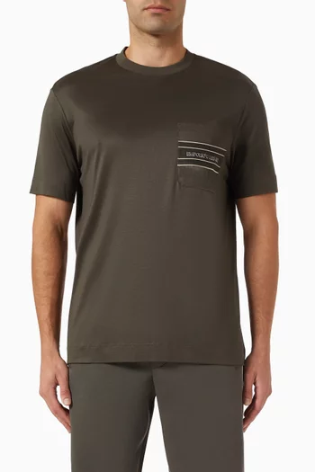 Logo-tape T-shirt in Lyocell-blend Jersey