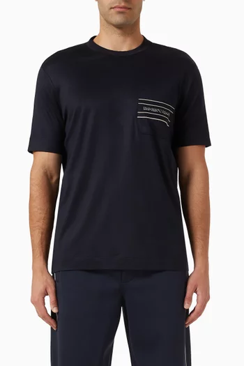 Logo-tape T-shirt in Lyocell-blend Jersey