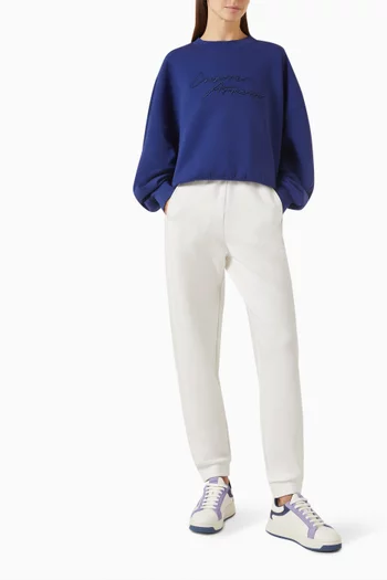 Embroidered Logo Sweater in Cotton