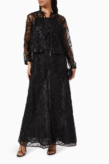 Embellished Maxi Dress in Tulle