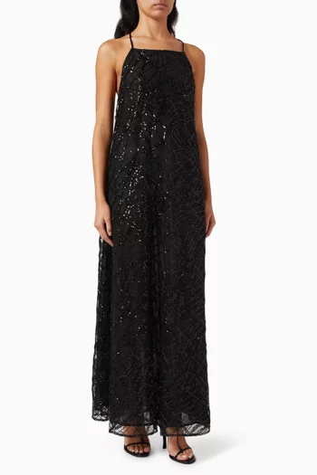 Embellished Maxi Dress in Tulle