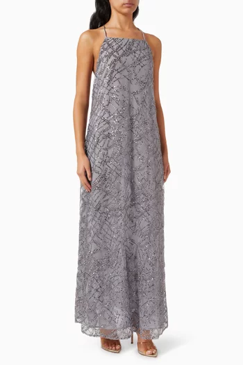 Embellished Maxi Dress in Tulle