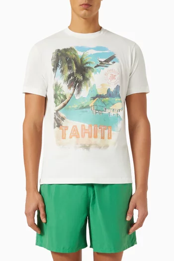Tahiti-print T-shirt in Cotton