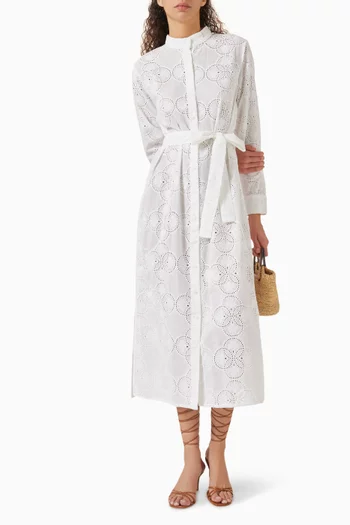 Luann Belted Dress in Cotton