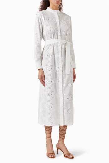 Luann Belted Dress in Cotton
