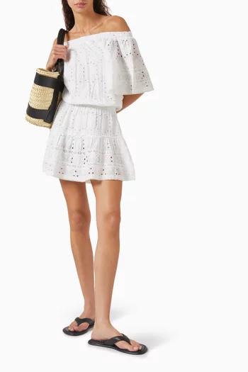 Micha Off-shoulder Mini Dress in Cotton