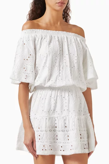 Micha Off-shoulder Mini Dress in Cotton