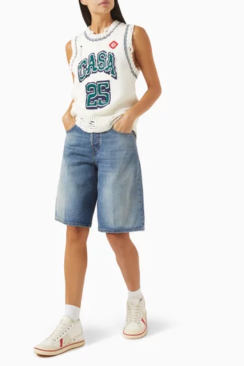 Intarsia Baseball Top in Knit