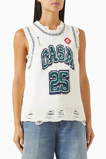 Intarsia Baseball Top in Knit
